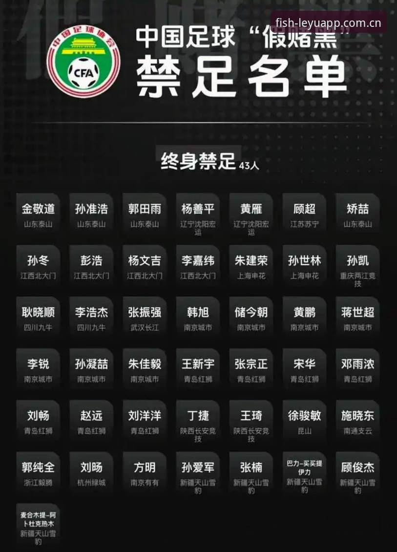 足协重拳出手，在乐鱼体育平台复盘第三批禁足名单使用教程